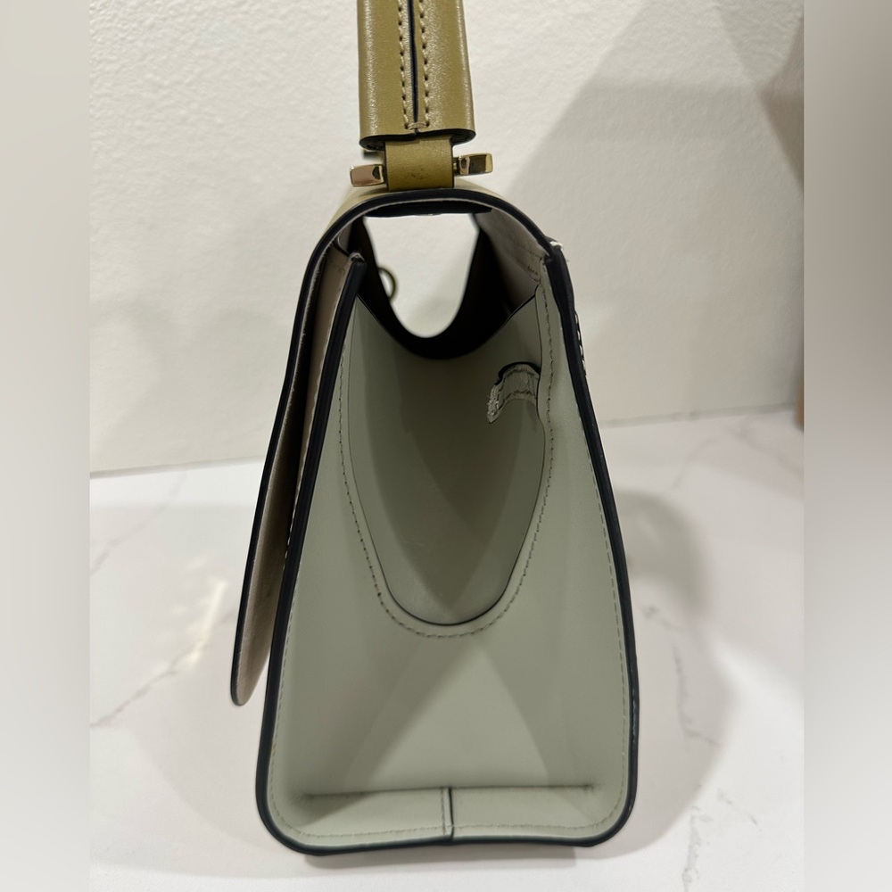 Zac Zac Posen Olive Green and Cream Handle Shoulder Bag - Picture 4 of 13
